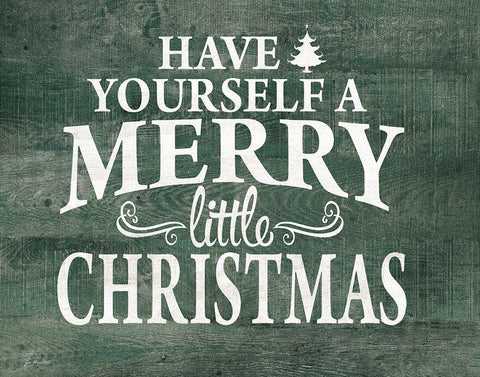 Merry Little Christmas Black Ornate Wood Framed Art Print with Double Matting by Moulton, Jo