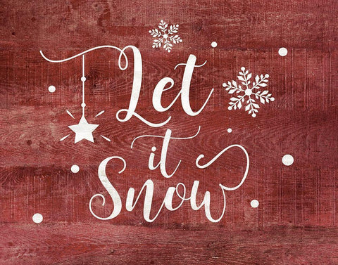 Let It Snow Black Ornate Wood Framed Art Print with Double Matting by Moulton, Jo