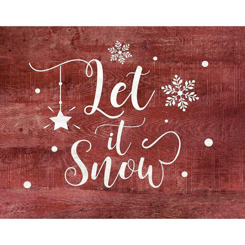Let It Snow Black Modern Wood Framed Art Print by Moulton, Jo