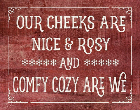 Our Cheeks are Nice and Rosy White Modern Wood Framed Art Print with Double Matting by Moulton, Jo