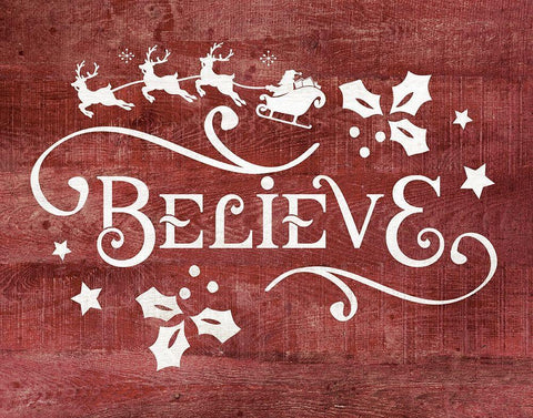 Believe Black Ornate Wood Framed Art Print with Double Matting by Moulton, Jo
