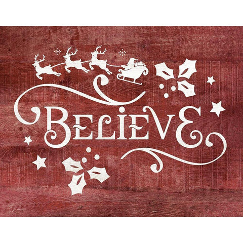 Believe Black Modern Wood Framed Art Print with Double Matting by Moulton, Jo