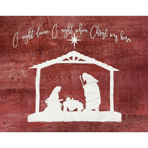 O Holy Night - Manger Black Modern Wood Framed Art Print by Moulton, Jo
