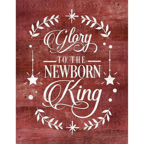 Glory to the Newborn King Black Modern Wood Framed Art Print with Double Matting by Moulton, Jo