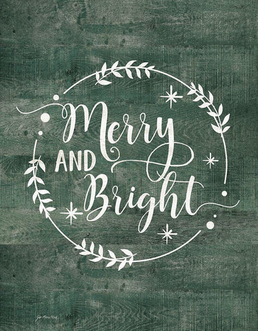 Merry and Bright White Modern Wood Framed Art Print with Double Matting by Moulton, Jo