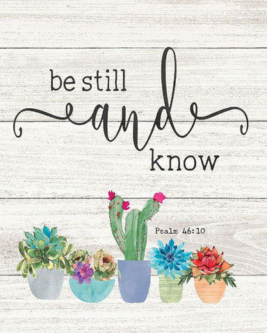 Be Still and Know White Modern Wood Framed Art Print with Double Matting by Moulton, Jo