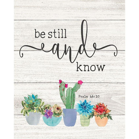 Be Still and Know Black Modern Wood Framed Art Print with Double Matting by Moulton, Jo