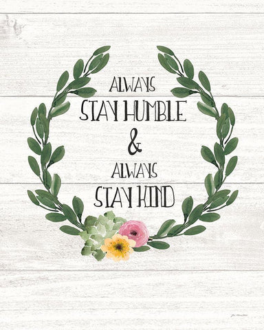 Humble and Kind Black Ornate Wood Framed Art Print with Double Matting by Moulton, Jo