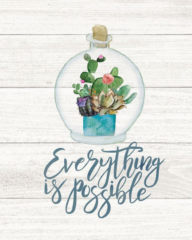 Everything is Possible White Modern Wood Framed Art Print with Double Matting by Moulton, Jo