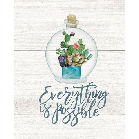 Everything is Possible Black Modern Wood Framed Art Print with Double Matting by Moulton, Jo
