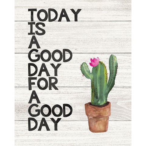 Today is Good Black Modern Wood Framed Art Print with Double Matting by Moulton, Jo