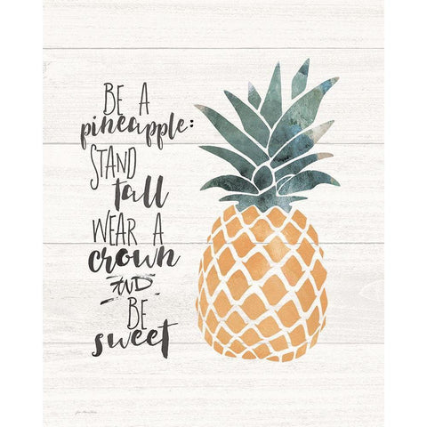 Be a Pineapple Black Modern Wood Framed Art Print with Double Matting by Moulton, Jo