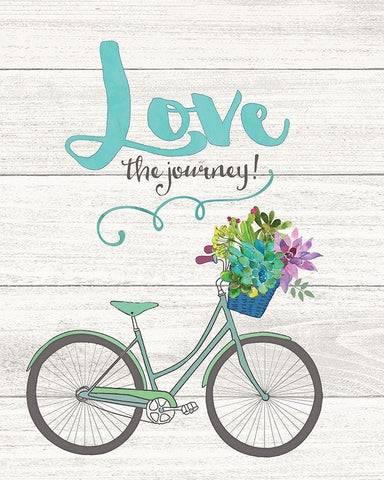 Love the Journey White Modern Wood Framed Art Print with Double Matting by Moulton, Jo