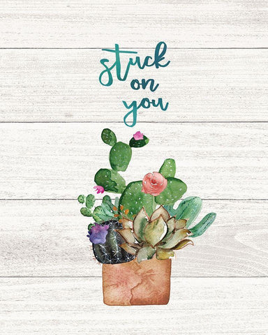 Stuck on You White Modern Wood Framed Art Print with Double Matting by Moulton, Jo