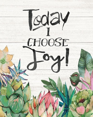Today I Choose Joy Black Ornate Wood Framed Art Print with Double Matting by Moulton, Jo