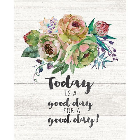 Today is a Good Day Black Modern Wood Framed Art Print by Moulton, Jo