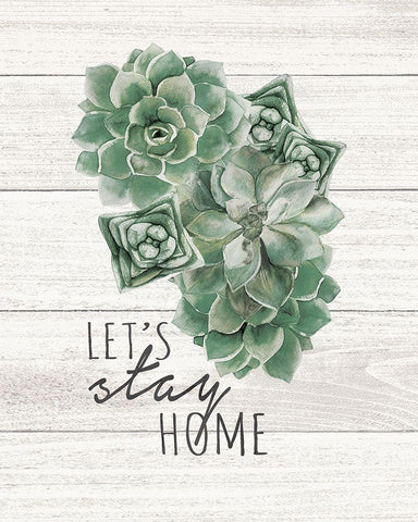 Lets Stay Home Black Ornate Wood Framed Art Print with Double Matting by Moulton, Jo