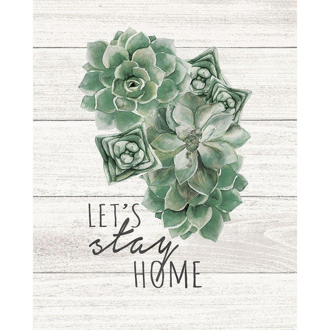 Lets Stay Home Gold Ornate Wood Framed Art Print with Double Matting by Moulton, Jo
