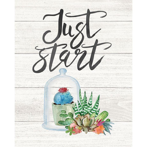 Just Start Black Modern Wood Framed Art Print with Double Matting by Moulton, Jo