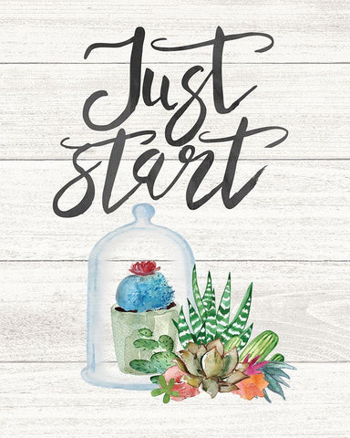 Just Start Black Ornate Wood Framed Art Print with Double Matting by Moulton, Jo