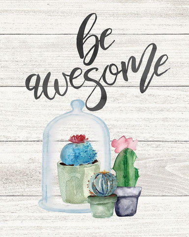 Be Awesome White Modern Wood Framed Art Print with Double Matting by Moulton, Jo
