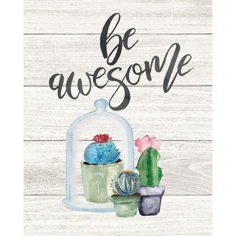 Be Awesome Black Modern Wood Framed Art Print by Moulton, Jo