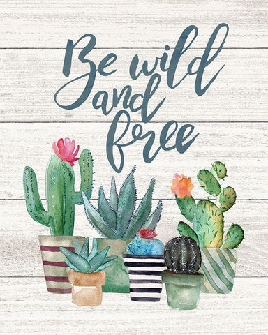 Be Wild and Free Black Ornate Wood Framed Art Print with Double Matting by Moulton, Jo