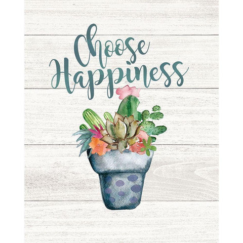 Choose Happiness Black Modern Wood Framed Art Print with Double Matting by Moulton, Jo