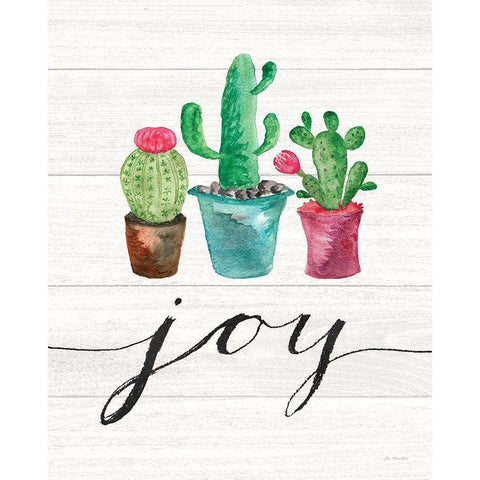 Cacti Joy Black Modern Wood Framed Art Print with Double Matting by Moulton, Jo