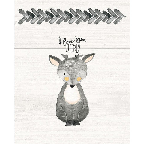 I Love You Deerly Black Modern Wood Framed Art Print by Moulton, Jo