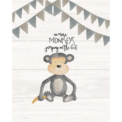 No More Monkeys Black Modern Wood Framed Art Print with Double Matting by Moulton, Jo