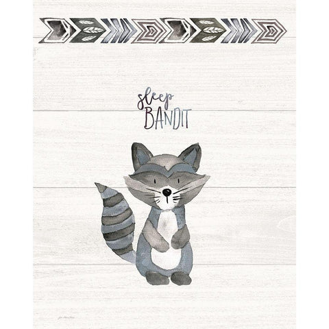 Sleep Bandit White Modern Wood Framed Art Print by Moulton, Jo