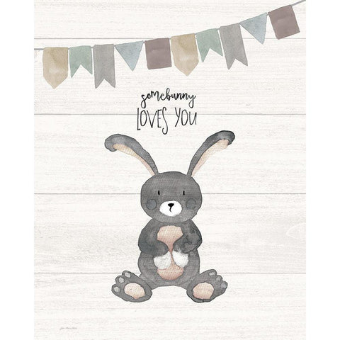 Somebunny Loves You Gold Ornate Wood Framed Art Print with Double Matting by Moulton, Jo