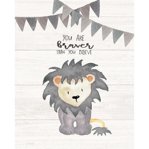 You Are Braver Black Modern Wood Framed Art Print with Double Matting by Moulton, Jo