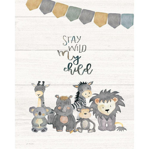 Stay Wild White Modern Wood Framed Art Print by Moulton, Jo