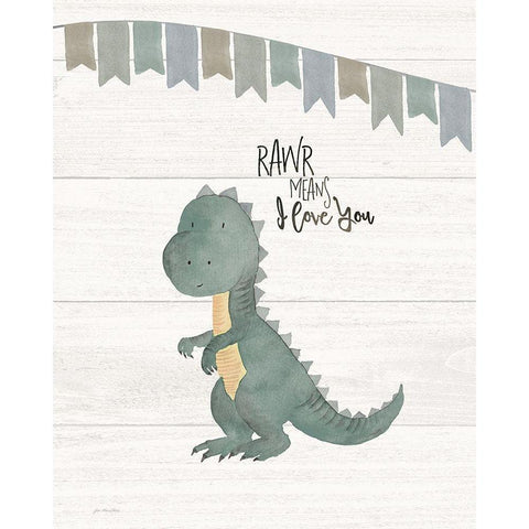 Rawr Means White Modern Wood Framed Art Print by Moulton, Jo