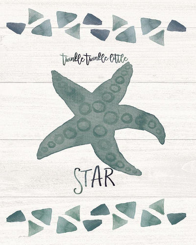 Twinkle Little Star White Modern Wood Framed Art Print with Double Matting by Moulton, Jo