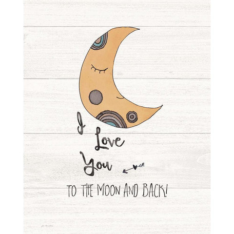 To the Moon Black Modern Wood Framed Art Print with Double Matting by Moulton, Jo