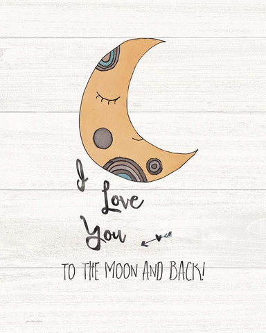 To the Moon White Modern Wood Framed Art Print with Double Matting by Moulton, Jo