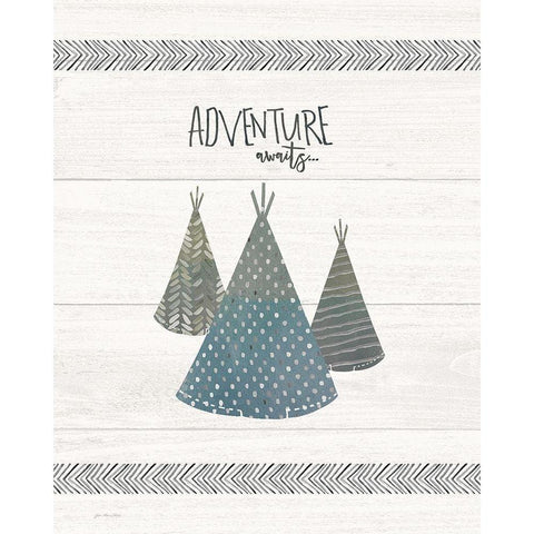 Adventure Awaits Black Modern Wood Framed Art Print by Moulton, Jo