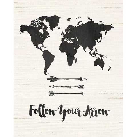 Follow Your Arrow Black Modern Wood Framed Art Print with Double Matting by Moulton, Jo