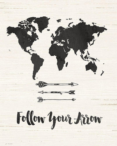 Follow Your Arrow Black Ornate Wood Framed Art Print with Double Matting by Moulton, Jo