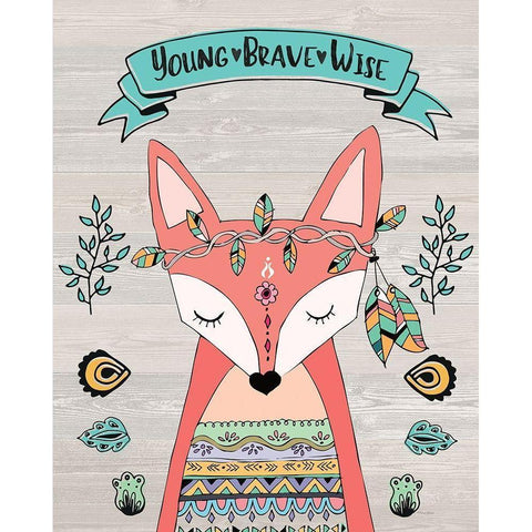 Young Brave Wise White Modern Wood Framed Art Print by Moulton, Jo