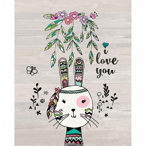 I Love You Black Modern Wood Framed Art Print with Double Matting by Moulton, Jo