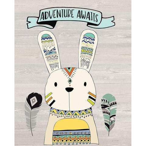 Adventure Awaits White Modern Wood Framed Art Print by Moulton, Jo