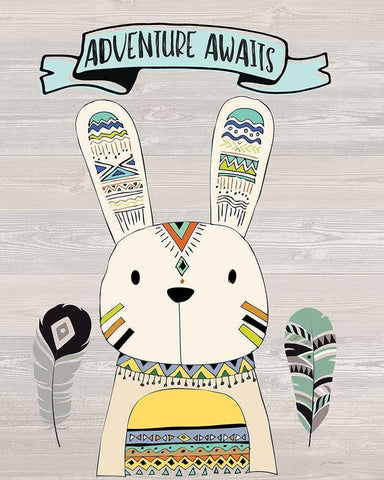 Adventure Awaits White Modern Wood Framed Art Print with Double Matting by Moulton, Jo