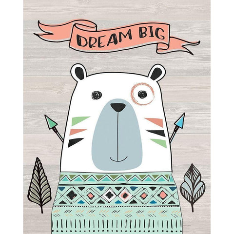 Dream Big White Modern Wood Framed Art Print by Moulton, Jo