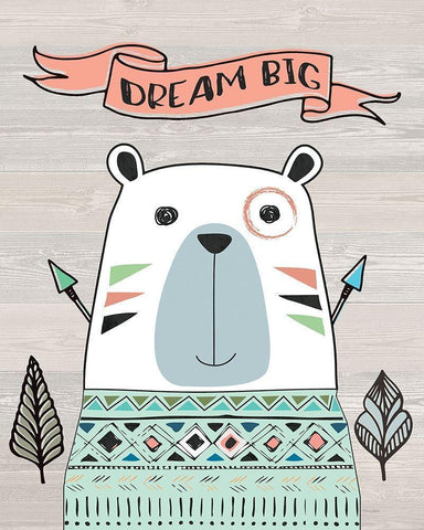 Dream Big White Modern Wood Framed Art Print with Double Matting by Moulton, Jo