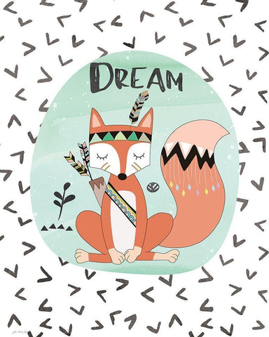 Dream Fox White Modern Wood Framed Art Print with Double Matting by Moulton, Jo