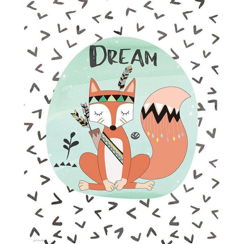 Dream Fox Black Modern Wood Framed Art Print with Double Matting by Moulton, Jo